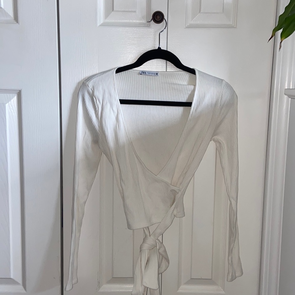 Zara cropped wrap top